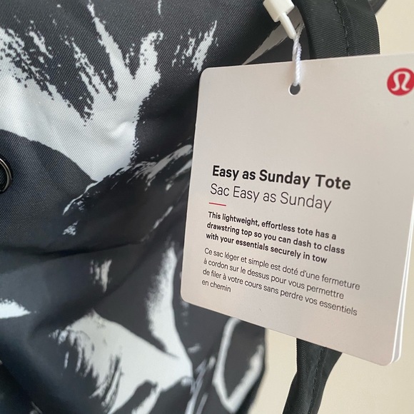 Lululemon Easy As Sunday Tote Bag Beach Midi Flower Pop Starlight Deep Coal - Picture 5 of 5